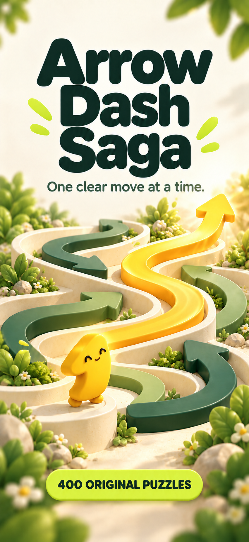 Arrow Dash Saga promotional artwork with winding arrow paths
